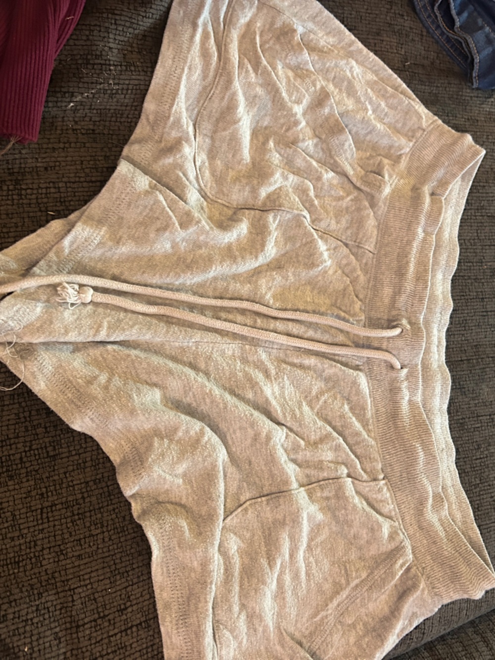 Aeropostale Heather Beige Drawstring Knit Lounge Shorts
